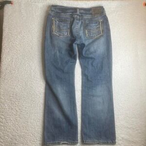 Ariat Mr slim straight men's blue jeans thick stitch embroidered 36x31